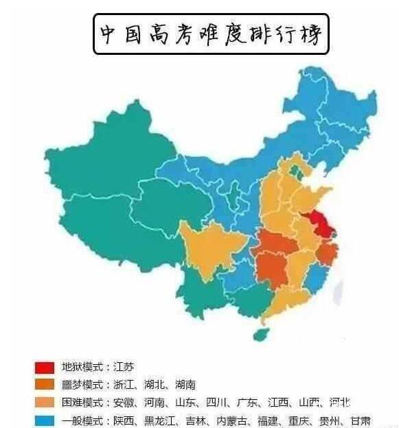 江苏高考被评为地狱模式高考    录取率反应高考难度系数