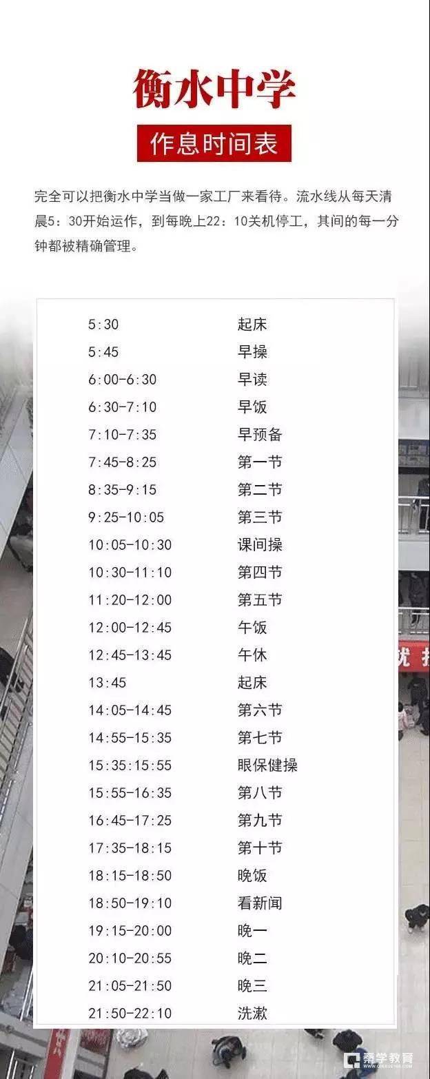 三大超级中学孩子的作息时间表，这三所中学高中生真的是太辛苦了