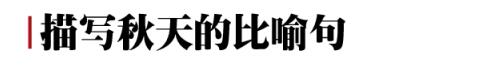 小学升学描写秋天的比喻句，孩子一定用的上！