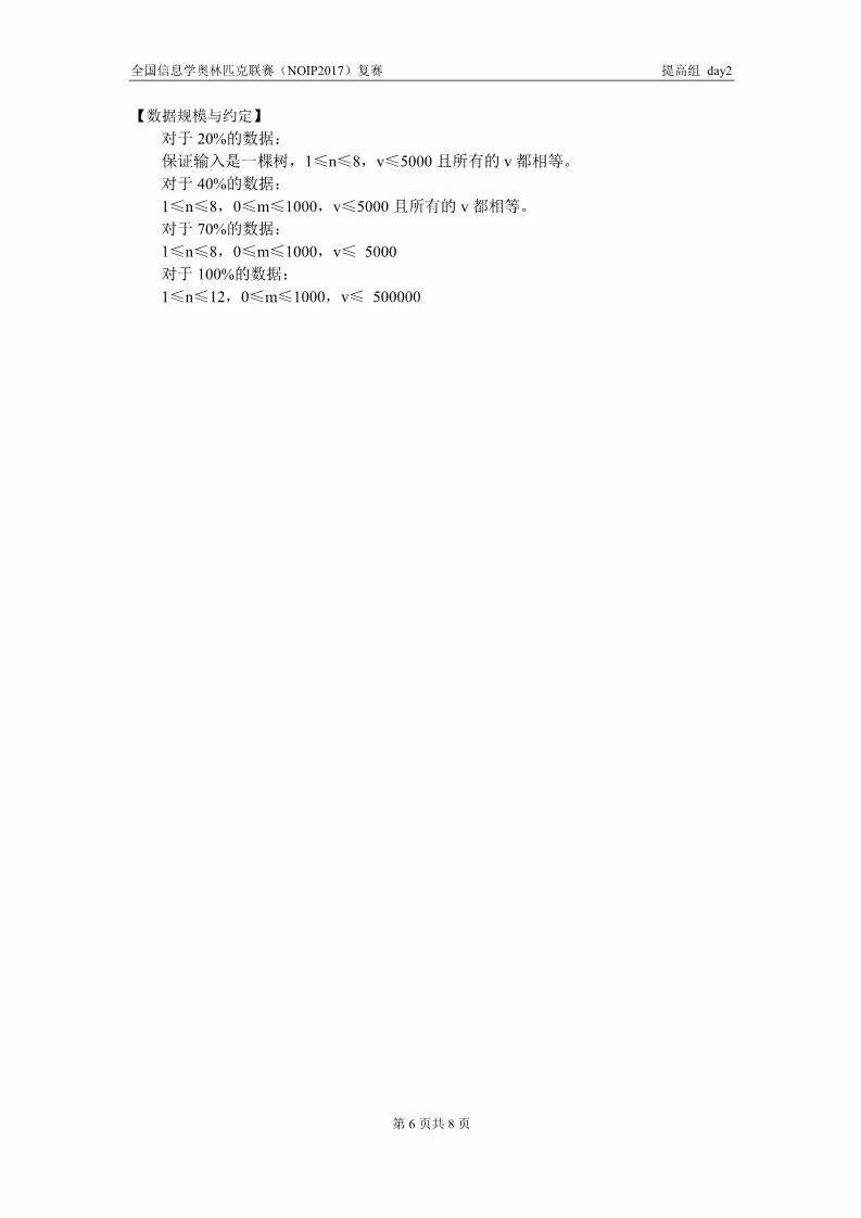 全国信息学奥林匹克联赛（NOIP2017）提高组复赛真题【最全】
