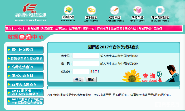 2018年湖南省美术联考|统考成绩查询入口,201