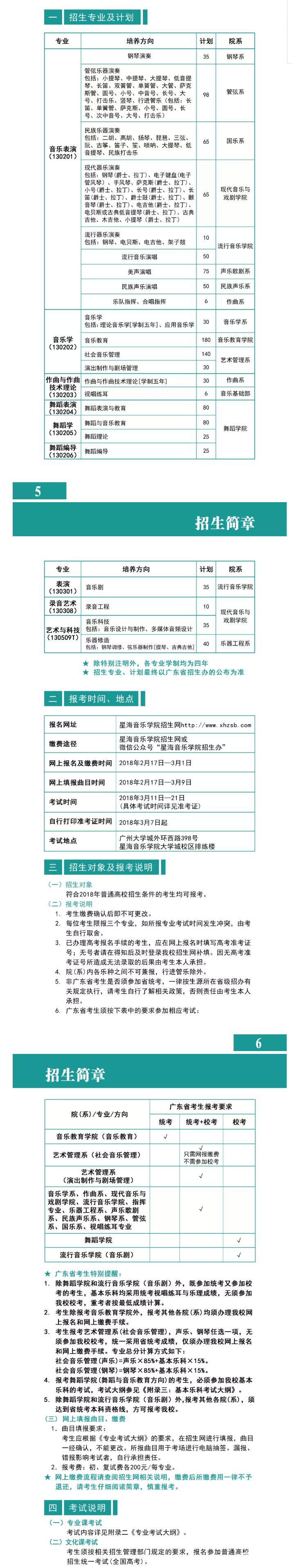 星海音乐学院2018年本科招生简章及2017分数线！