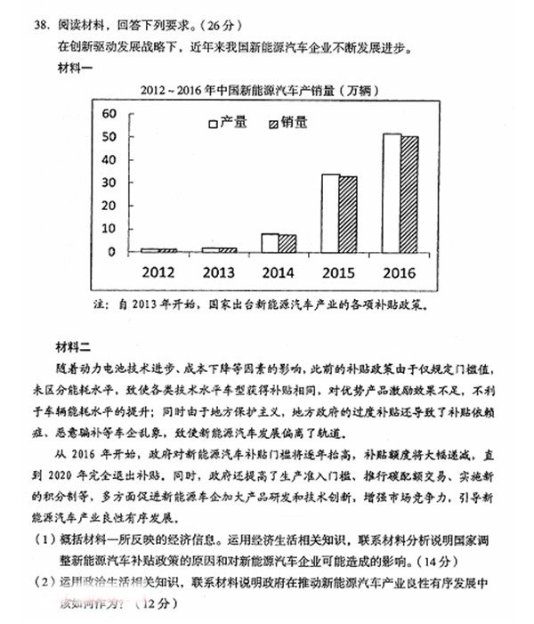 武汉市武昌区2018届高三元月调考文综政治试卷图片版