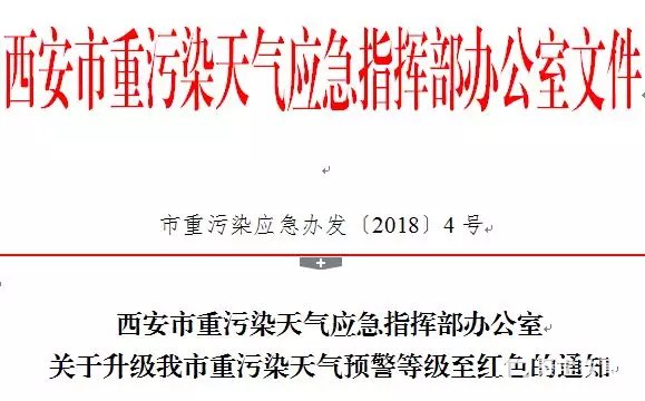 西安重污染红色预警:单号限行,学生停课!