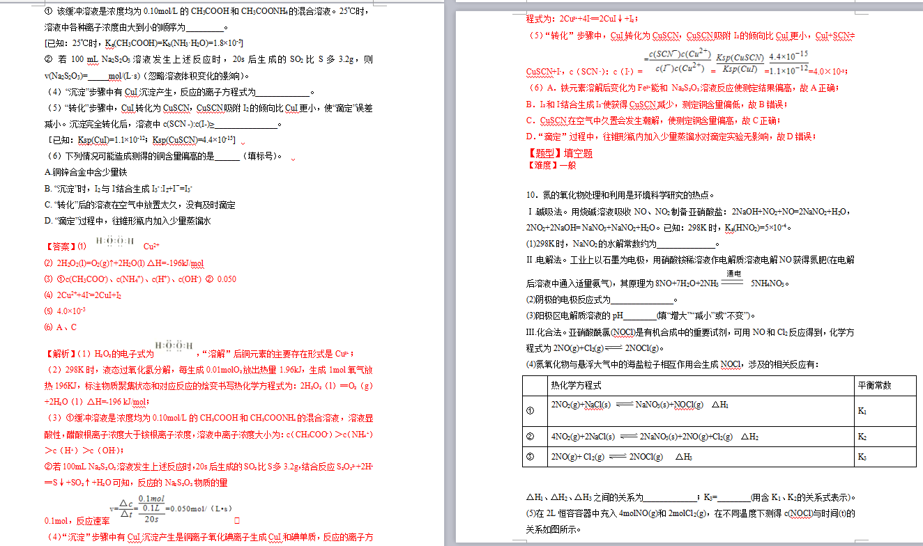 陕西某师大附中2017化学高考培训卷试卷及解析分享！