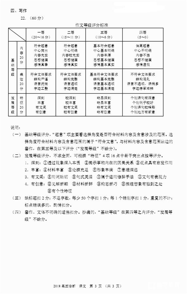 　　2018兰州一诊 兰州市2018年高三诊断考试语文试题答案