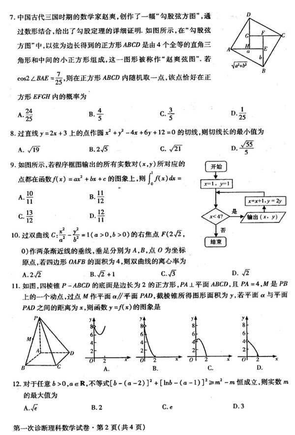 2018甘肃一诊2018年甘肃省第一次高考诊断考试理科数学试题及答案