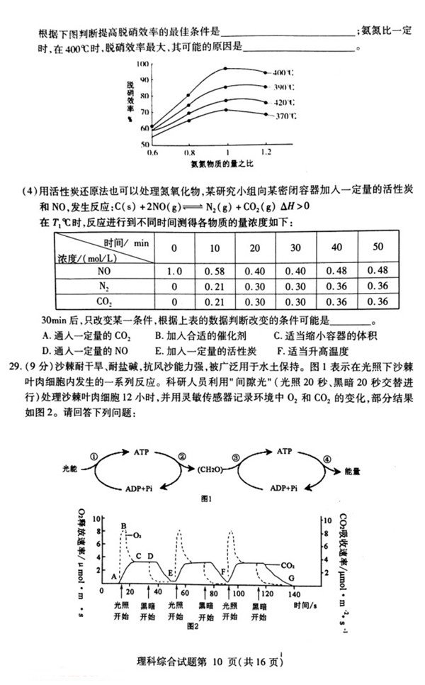 湖北八市联考湖北省八市2018届高三3月联合考试理综试题及参考答案 
