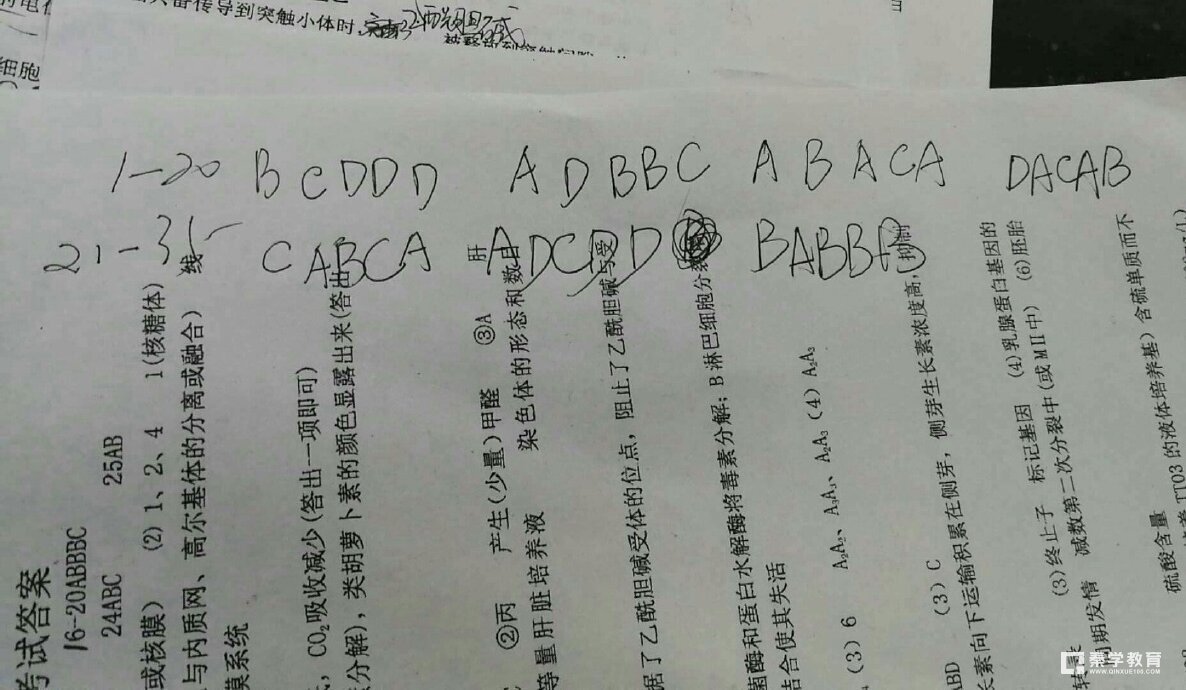 2018江苏省小高考生物试卷及答案（江苏省普通高中学业水平测试生物答案）
