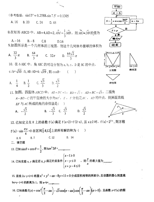 校|清华中学2018届高三2月月考理科数学试题分享！