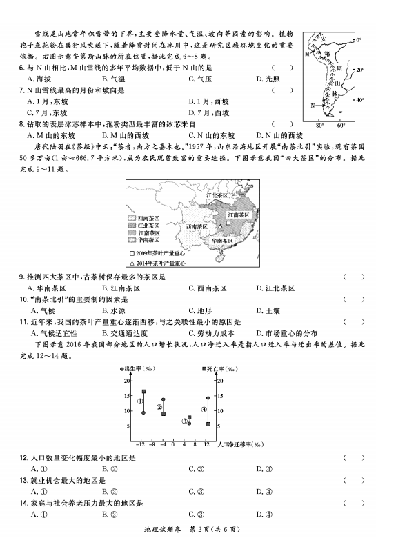 试题|“超级全能生”2018年高考全国卷26生9月联考乙卷地理试题汇总!