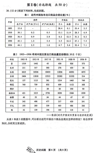 历史|榆林市2018届次模拟测试历史试题及答案