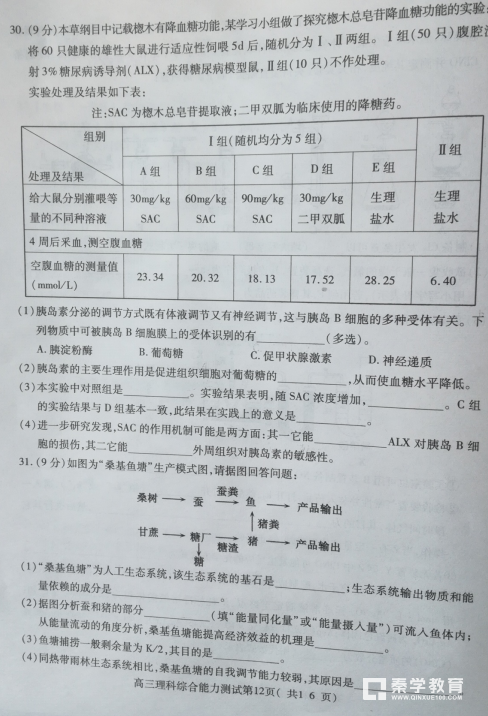 理综试题|山东省济宁市2018年高三一模理综试题汇总分享!