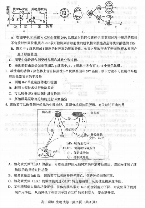 天津市河东区2018年高三一模理综生物试题及答案汇总分享!