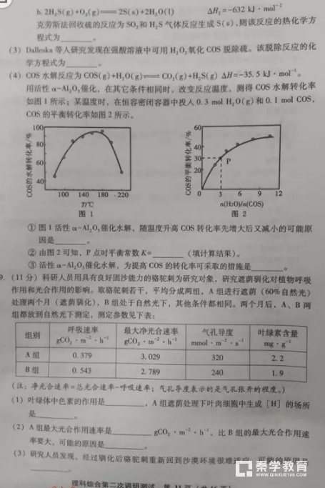 理综|漳州市2018届高三第二次调研测试理综试题汇总!