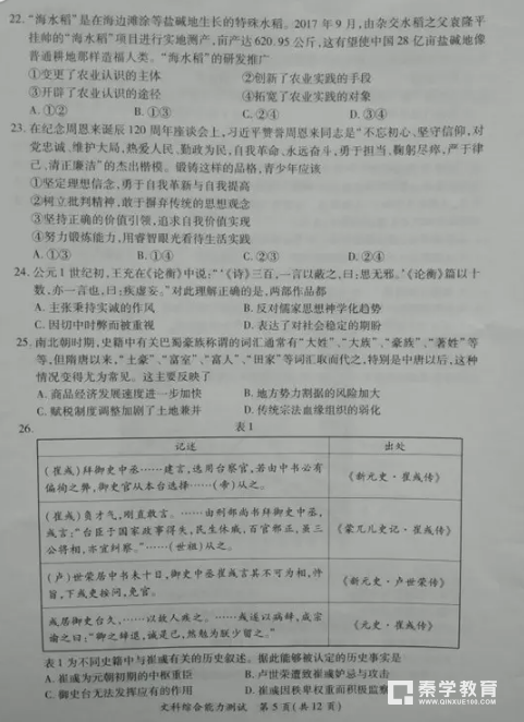 文综|厦门市2018届高三第一次质量检测文综试题及答案汇总!