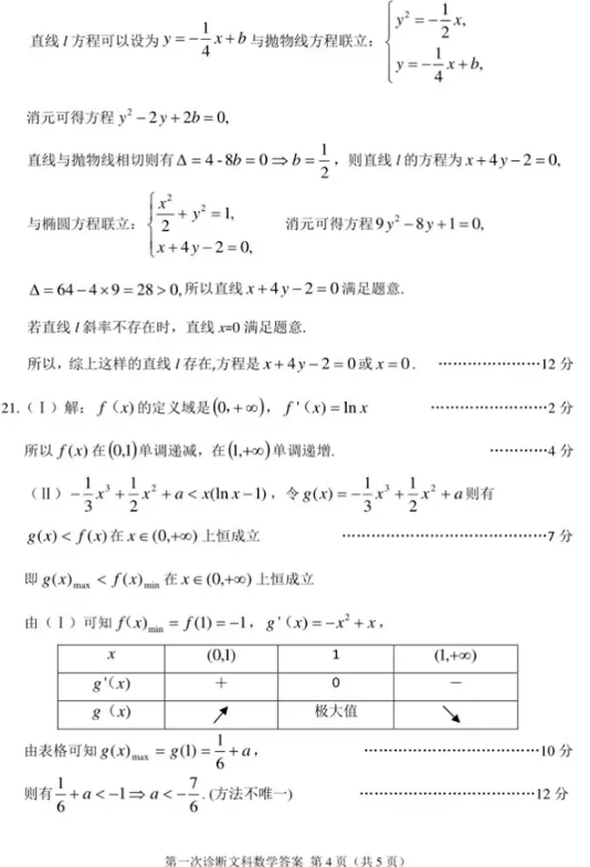 2018年甘肃省第一次高考诊断性考试(甘肃一诊)文科数学试题及答案汇总分享！