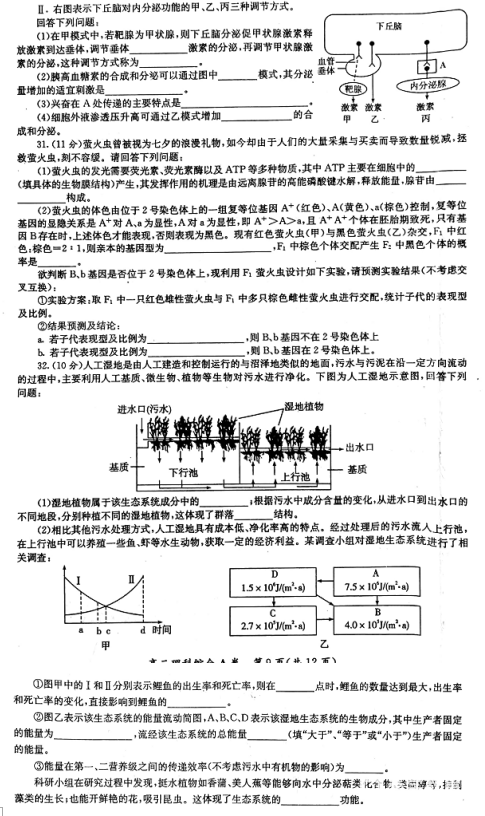 陕西省2018届高三质量检测（一）理综生物试题汇总分享！