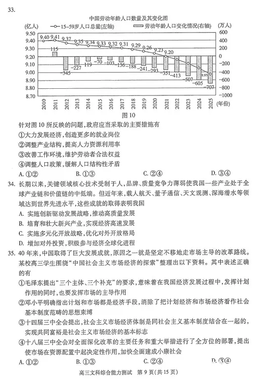 文综|2018年北京朝阳区高三第一次综合练习文综试题及参考答案汇总分享!