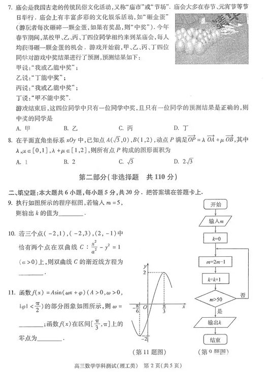 理数|2018年北京朝阳区高三第一次综合练习理科数学试题及答案汇总分享!