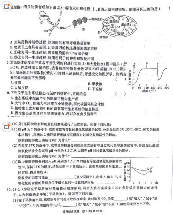 江淮十校4月2018届高三第三次联考理综试题及参考答案