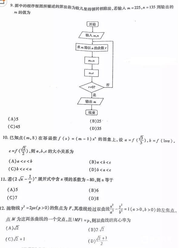 新疆维吾尔自治区2018年普通高考第二次适应性检测理科数学试题及答案