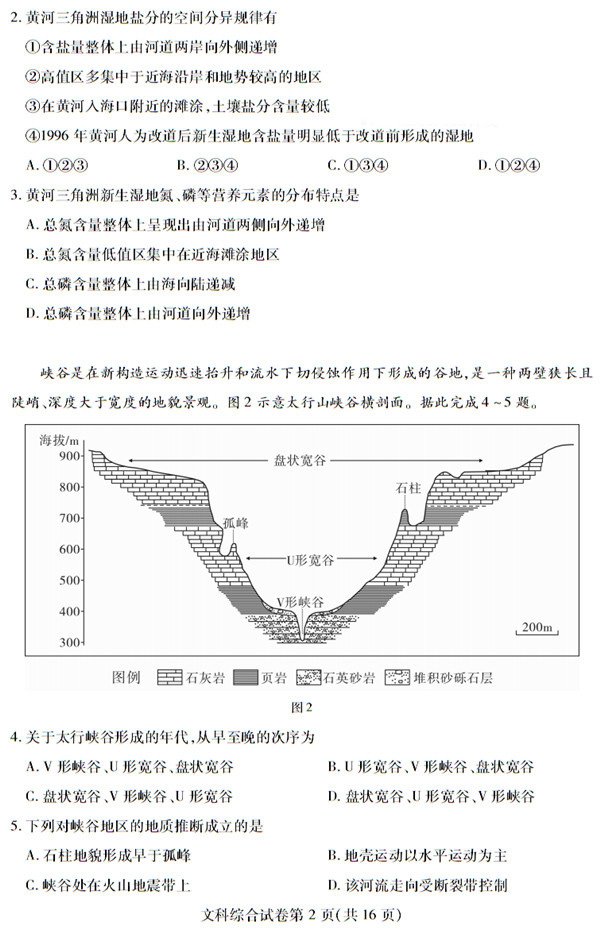 武汉市2018届高中毕业生四月调研测试文综试题