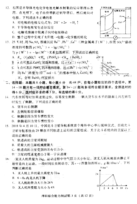 2018潍坊二模 潍坊市高三第二次高考模拟考试理综试题及答案