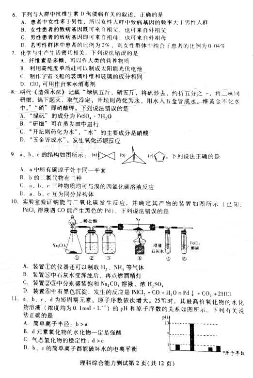 2018潍坊二模 潍坊市高三第二次高考模拟考试理综试题及答案