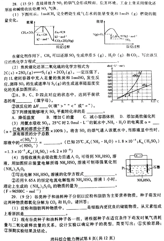 2018潍坊二模 潍坊市高三第二次高考模拟考试理综试题及答案