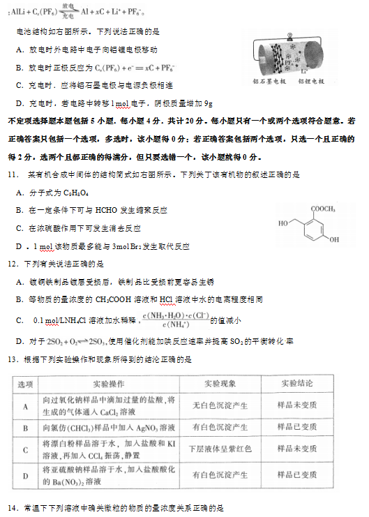 南通二模化学试题|南通市2018届高三第二次调研测试化学试题及答案汇总！