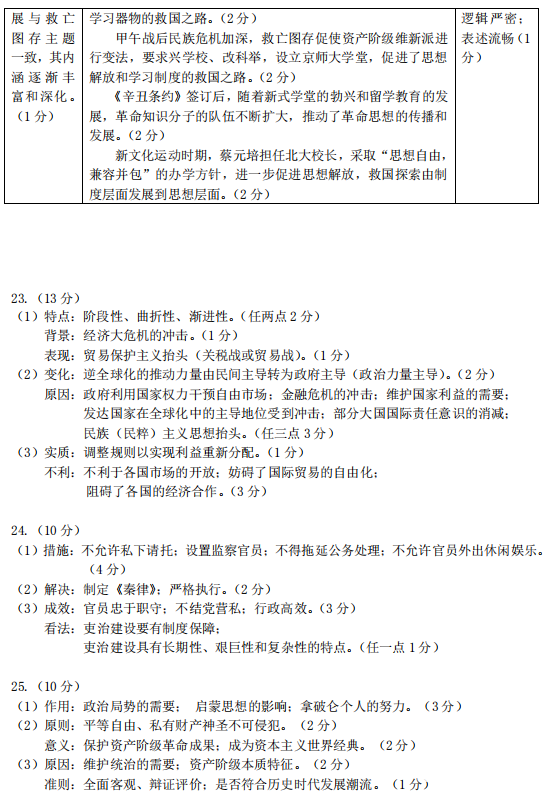 南京三模 南京市2018届高三年级第三次模拟考试历史试卷答案解析