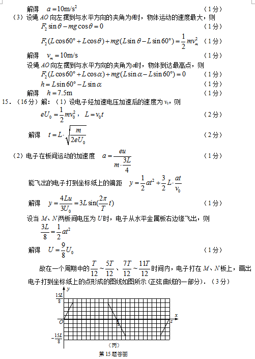 2018苏锡常镇二模答案 苏锡常镇四市高三教学情况调研二物理试题答案