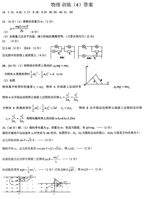 理综|陕西省2018年高三第四次模拟考试理科综合试题及答案分享！