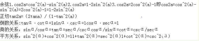 三角函数的诱导公式的基本公式及常用公式汇总分析！