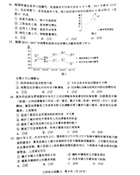 2018年高考全國卷1文綜真題及答案解析分享！