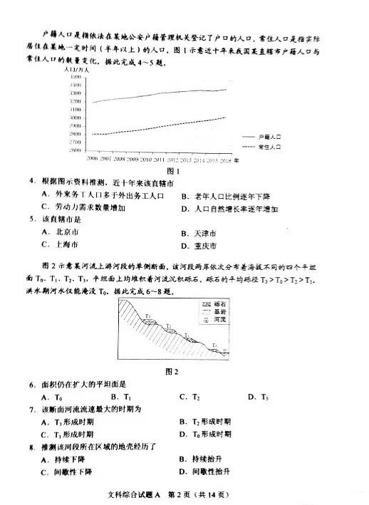 2018年高考全国一卷文综试题及答案汇总,高考文综真题分享!