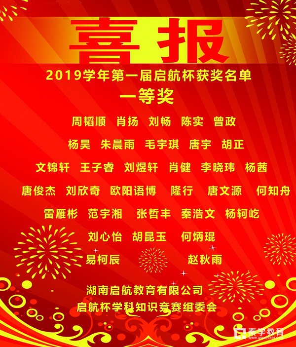 喜报!2019年第一届启航杯获奖名单