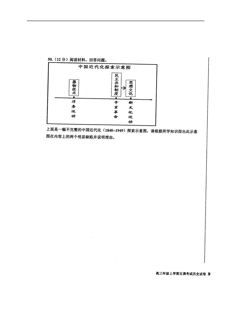 河北衡水中学2019年高三第一学期五调考试历史试卷分享