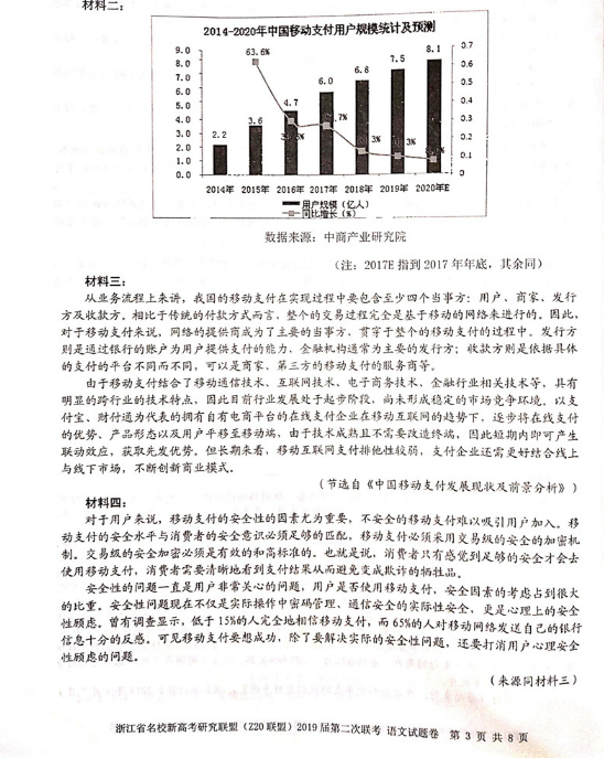 2019Z20联盟高三第二次联考语文试卷及答案分享！