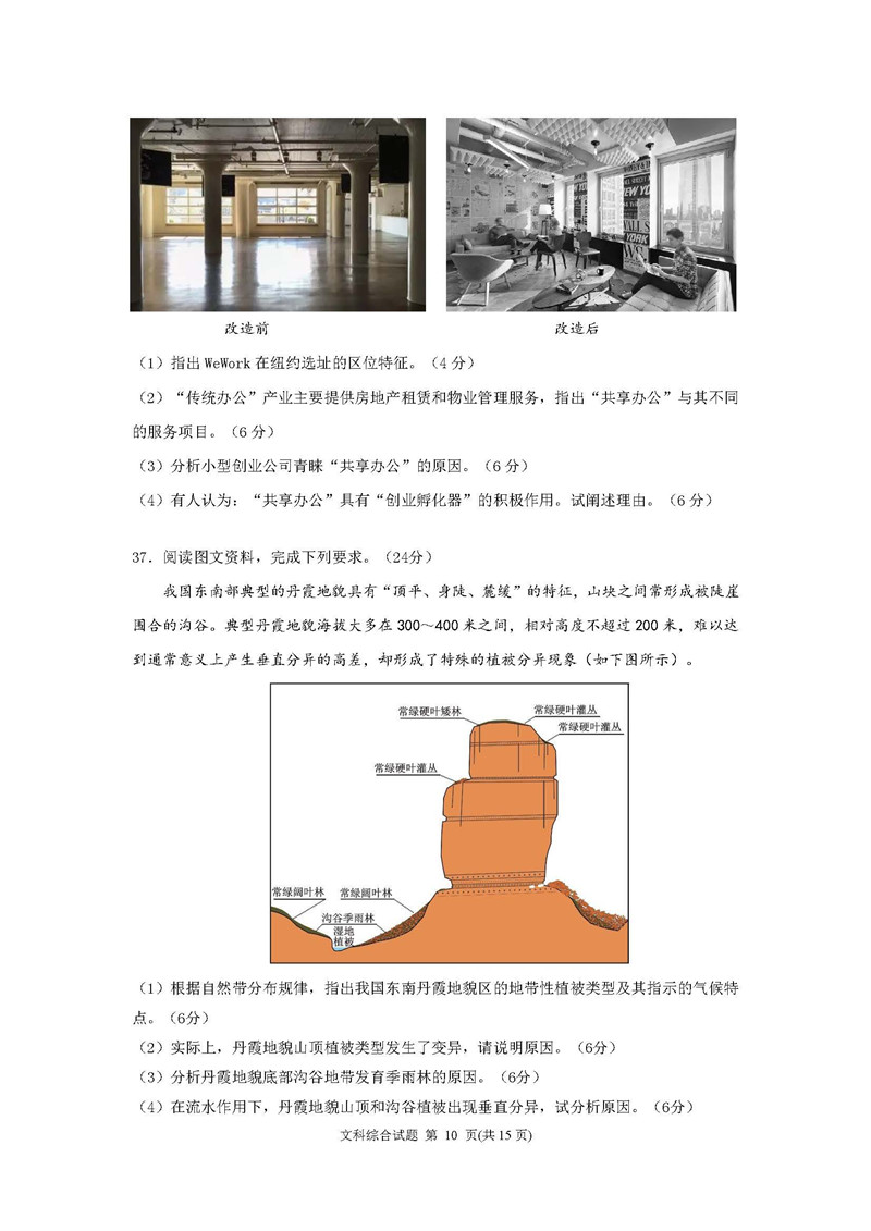 广州市2019届第一学期调研考试高三年级文科综合试卷及参考答案