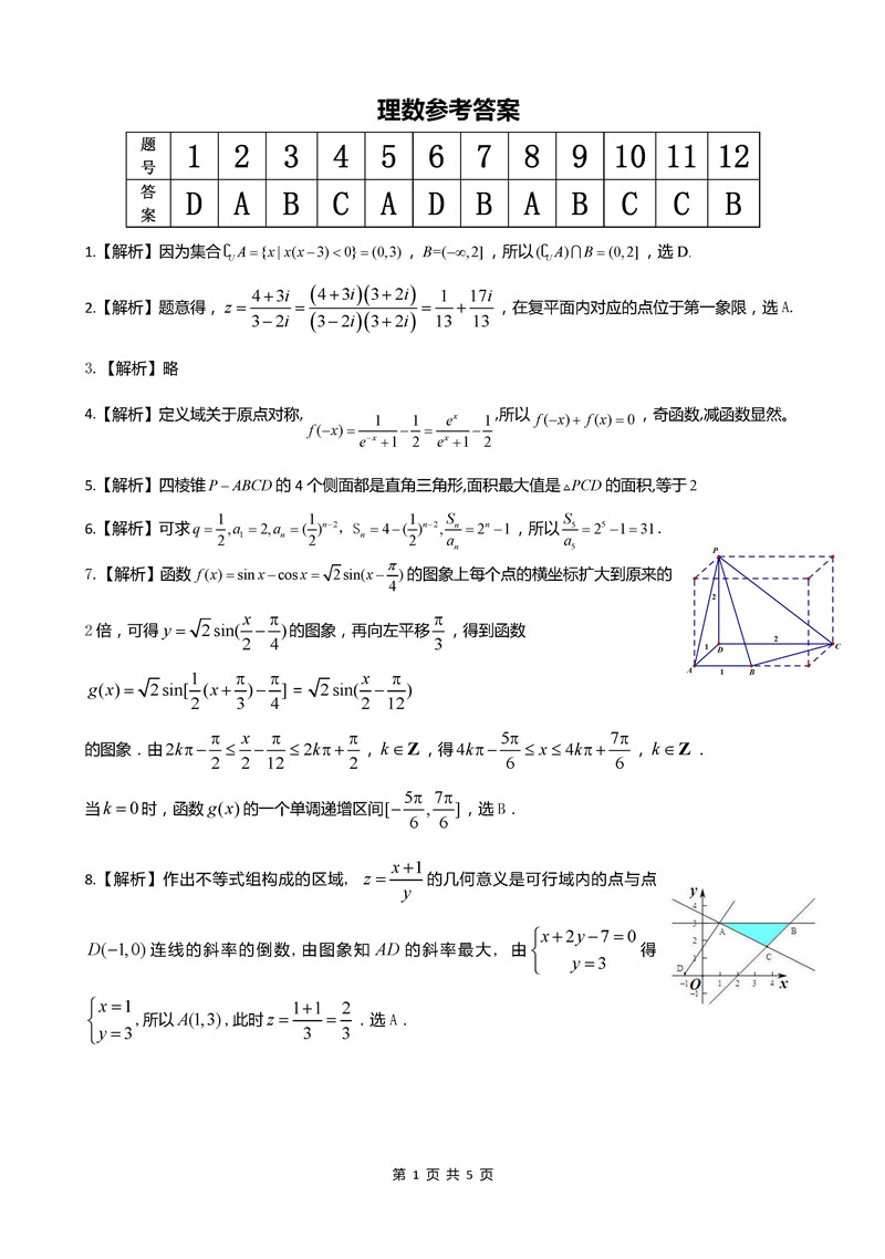 安徽省江淮学校第一学期12月联考高三理科数学试题及答案分享