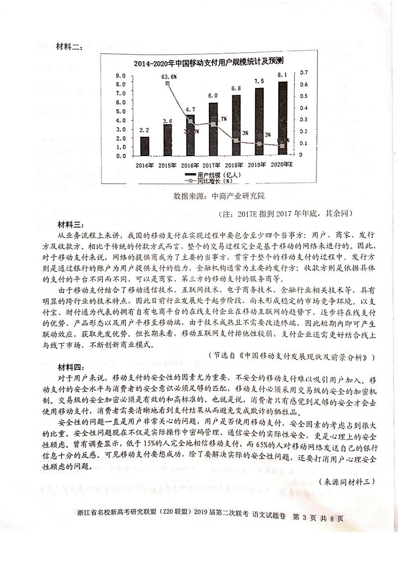 省Z20联盟高中二模考试2019届高三返校联考语文试卷及答案