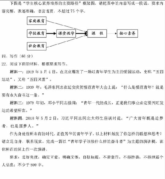 湖南省岳阳市2019年复读毕业生第一次质检考试高三语文试卷分享