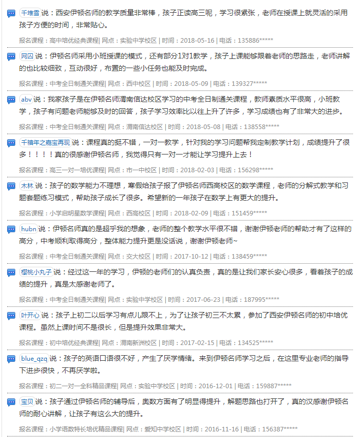 伊顿名师在陕西一共有几家校区？分别在什么地方？