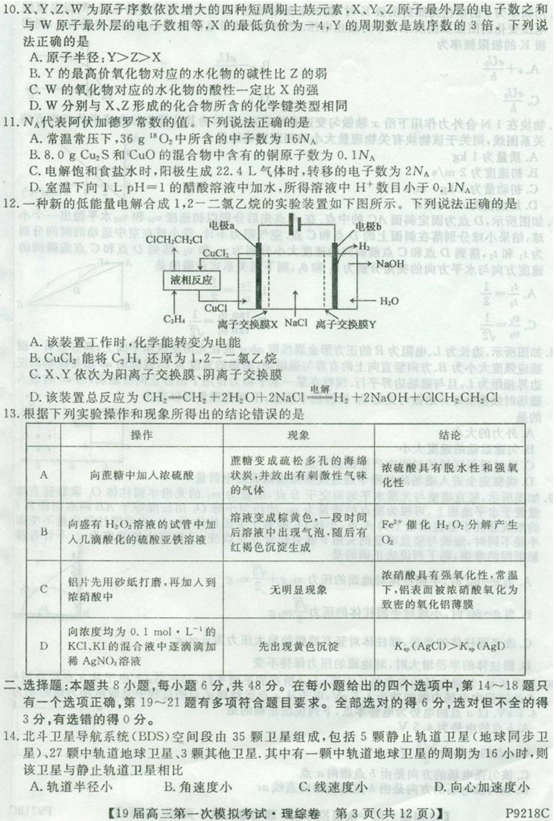 黑齐齐哈尔一模,齐齐哈尔2019届第一次模拟考试高三理综试卷