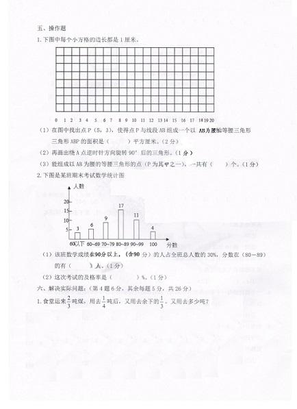 盐城景山中学2015年小升初考试六年级数学试题分享