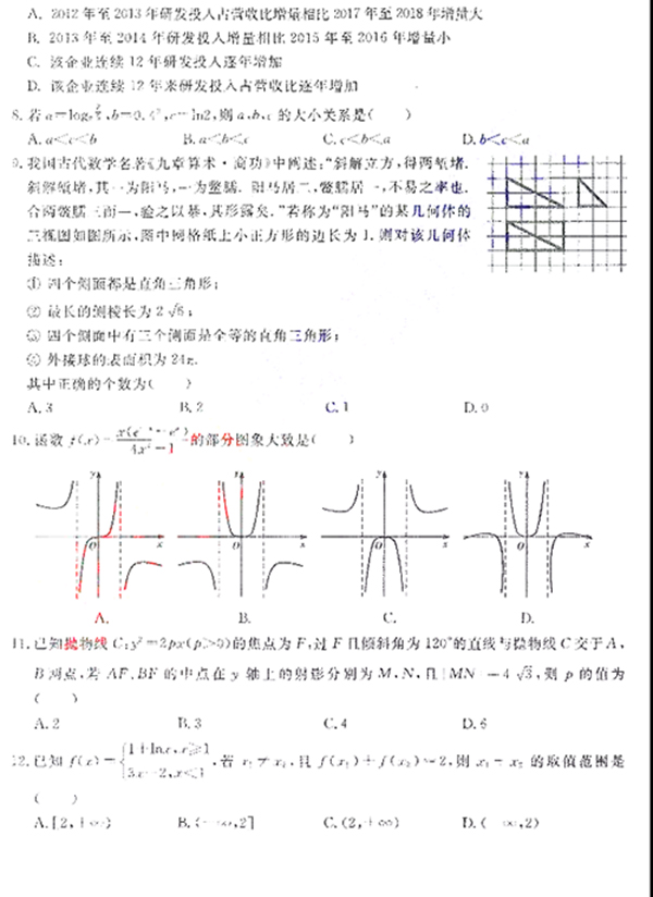 2019东北三省四市教研联合体高考模拟试卷一数学文科试题和答案分享!