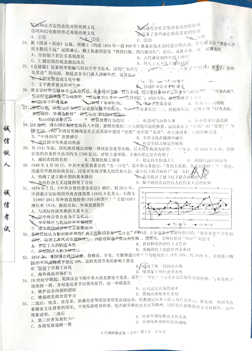 重庆二诊：2019年普通高等学校招生统一考试4月调研测试卷文科综合能力测试题与参考答案公布!