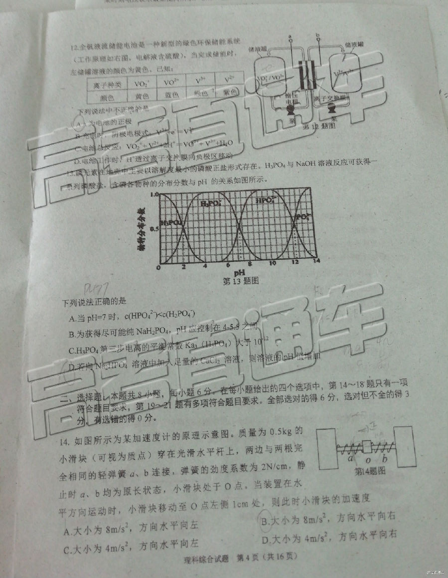 珠海二模，珠海市2018-2019年第二学期高三毕业质量监测理综试卷试题